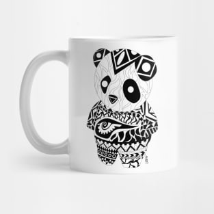 mexican panda kawaii bear in ecopop totonac patterns art Mug